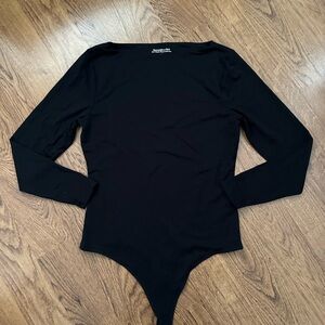 Abercrombie & Fitch Black Modal-Blend bodysuit size large long sleeve casual